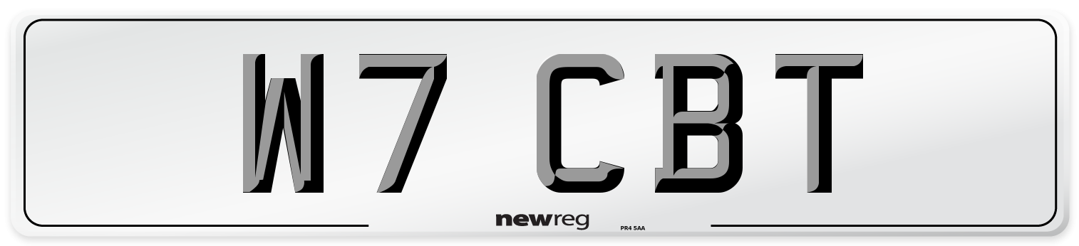 W7 CBT Number Plate from New Reg
